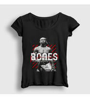 Presmono Kadın Siyah Bones Jon Jones Mma Ufc T-Shirt 426948tt