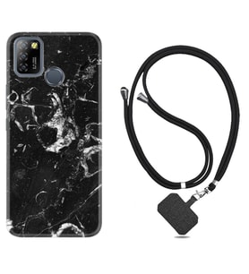 INFINIX Smart 4 5 6 Zero 8 S5 Pro Kılıf Boyun Askılı Silikon Black Hole Marble 1387