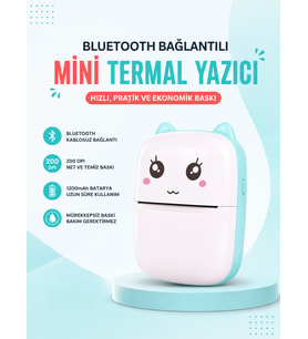 Mürekkepsiz Baskı Teknolojili Bluetooth Cep Yazıcısı