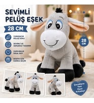 Sevimli Peluş Eşek 28 CM Yumuşacık Sarılmalık Gri Peluş Oyuncak