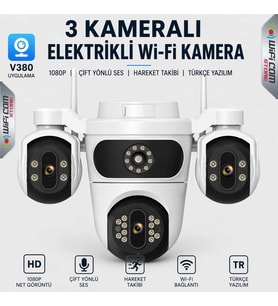 V880 3 Kameralı 1080P WIFI PTZ Kamera