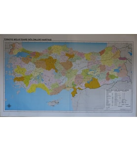 TÜRKİYE MÜLKİ İDARE BÖLÜMLERİ HARİTASI 80X135 CM