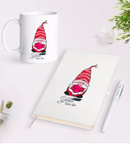 BK Gift Kişiye Özel Yılbaşı Mutlu Yıllar Tasarımlı Beyaz Defter Kalem Kupa Seti - 13