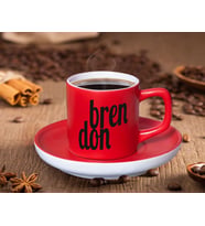BK Gift Mat Kişiye Özel İsimli Kırmızı Renk Türk Kahvesi Fincanı-1 Renkli Türk Kahvesi Fincanı, Arkadaşa Hediye ,  Anneye Hediye , Kahve Fincanı