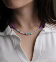 Mor Renkli Balık Model Kadın Fimo Kolye