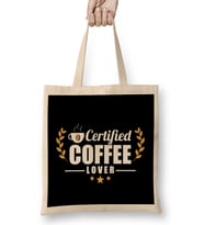 Certified Coffee Lover Caffeine Addict Bez Çanta Uzun Saplı