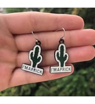 Kaktüs Bilgi Küpe Renkli Unisex Metal Küpe PYTKKP111