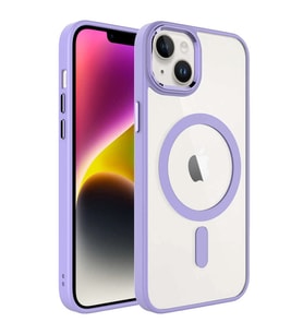 Apple iPhone 14 Plus Kılıf Wireless Şarj Özellikli Zore Krom M-safe Silikon Kapak