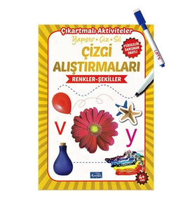 Çizgi Alıştırmaları - Renkler Şekiller - Yaz Sil Kalem