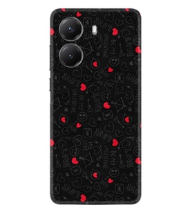 Xiaomi Poco X7 Pro Kılıf Boutique Baskılı Resimli Siyah Kalp ve Ok Pcode -064