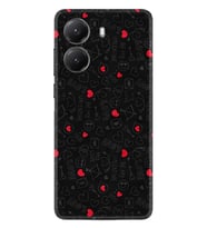 Xiaomi Poco X7 Pro Kılıf Boutique Baskılı Resimli Siyah Kalp ve Ok Pcode -064