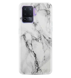 Kılıfland Oppo Reno 5 Lite Kılıf Silikon Resimli Kapak Fragile White Marble Mermer Stok 1103