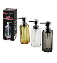 UZUN SEKİZGEN ŞEFFAF - RENKLİ AKRİLİK - MİKA KRİSTAL  SIVI SABUNLUK  200ML (4767)