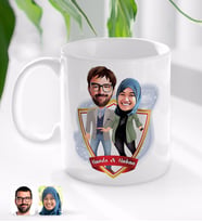BK Gift Kişiye Özel İsimli Sevgililer Karikatürlü Beyaz Kupa Bardak-60
