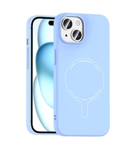 Lexroo iPhone 15 Kılıf M-Safe Şarj Özellikli Kamera Korumalı Elio Sert PC Kılıf - Açık Mavi