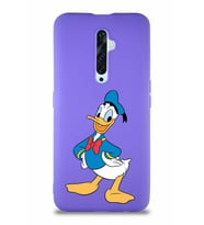 Oppo Reno 2Z Soft Premier Kapak Donald Duck-C Tasarımlı Silikon Kılıf - Mor (Şeffaf)