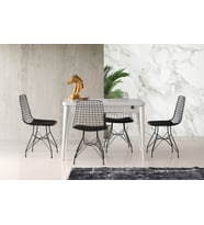 ZERENLAND877 GİZLİ BÖLMELİ AÇILIR YEMEK MASASI BEYAZ 70cmx110cm