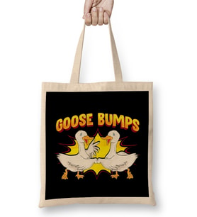 Goose Bumps Goosebumps Geese Pun Animal Lover Bez Çanta Uzun Saplı