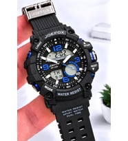 Joefox Digital Ve Analog 2 Yıl Garantili Kronmetre+Takvim+Alarm+Aydınlatma Erkek Kol Saati JOE.S2