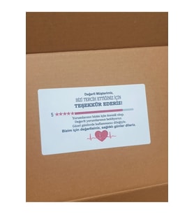 Bizi Tercih Ettiğiniz Için Teşekkür Ederiz Urun Ambalaj Etiketi 10x5,7 Cm 50 Adet