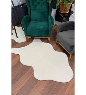 Krem Renkli Yumuşak Yüzeyli Kaydırmaz Post Peluş Halı
