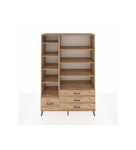 Hyperion Gardrop 9 Raflı 4 Çekmeceli  132x44x195 Çam-Çam