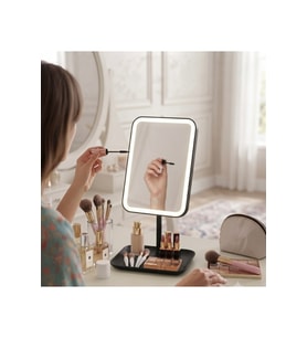 LED Işıklı Kare Makyaj Aynası, 4 Saat Dayanıklı, Şık ve Kullanışlı