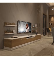 Decoraktiv Trendstyle 270R Mdf Tv Ünitesi Tv Sehpası - Beyaz Pera (Beyaz - Pera)
