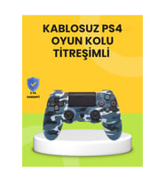 PS4 Uyumlu Kablosuz Oyun Kolu Ergonomik Çift Titreşimli