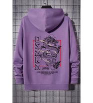 Unisex Osaka Baskılı Kapüşonlu Sweatshirt (Lila)