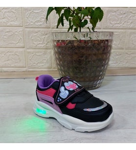 M.P One 3127 Siyah-Pembe Işıklı Fuspetli Bebe Spor Ayakkabı