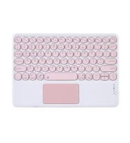 Valkyrie Kablosuz Touchpad Bluetooth Klavye - Ios Android Windows Uyumlu - TÜRKÇE Dil - Şarjlı - Ultra İnce - Type-C Giriş Pembe