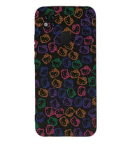 Xiaomi Redmi 9C Uyumlu Lansman Kılıf Hello Kitty Tasarımlı İçi Kadife Kapak-Siyah (Şeffaf)