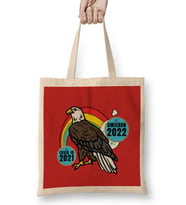 Sarcasm Funny Vintage Bald Eagle Saying Covid Hi Omicron Virus 2022 Bez Çanta Uzun Saplı