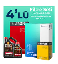 Filtron Mercedes C180 Kompresör 1.6 Benzin Filtre Bakım Seti Motul Motor Yağlı (2008-2014) 4 Lü