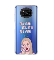 Poco X3 NFC Uyumlu Blah Blah Blah Mean Girls Desenli Şeffaf Telefon Kılıfı
