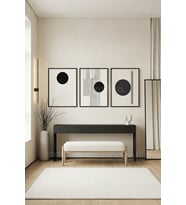Modern Geometrik Soyut 3’lü Ahşap Çerçeveli Tablo Seti