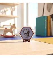 Cumhuriyet Temalı Atatürk Dekoratif Tasarım, Kitaplık ve Konsollar İçin Estetik Obje 10x10 cm, Mor
