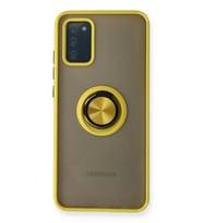 Galaxy A02S Kılıf Montreal Yüzüklü Silikon Kapak - Sarı
