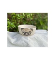 AYA Home Store Pug Desenli Özel Irk Seramik Mama Su Kabı