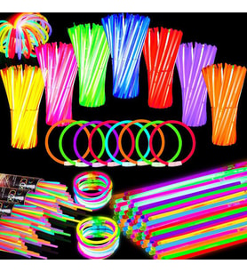 300 PCS NEON STİCK GLOW STİCK 300 ADET NEON IŞIK FOSFORLU BİLEKLİK KOLYE FOSFORLU IŞIK RENKLİ GLOW