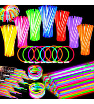 300 PCS NEON STİCK GLOW STİCK 300 ADET NEON IŞIK FOSFORLU BİLEKLİK KOLYE FOSFORLU IŞIK RENKLİ GLOW