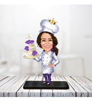 kişiye özel karikatür biblo pastacı kadın
