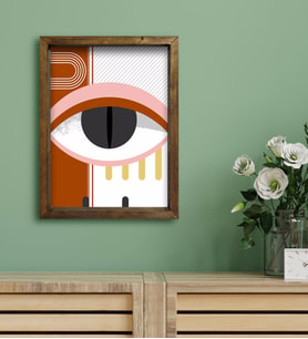 BK Gift Otel Odası Konseptli Doğal Masif Ahşap Çerçeveli Tablo 30x40cm-66
