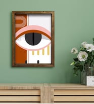 BK Gift Otel Odası Konseptli Doğal Masif Ahşap Çerçeveli Tablo 30x40cm-66