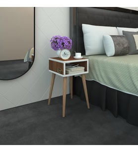 Kenzlife komodin antero cvz 60*40*40 ahşap ayaklı komidin kitaplık (Karışık)