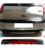 Citroen C4 Kırmızı Difüzör Çiftli Kare Egzoz Görünümlü D Tip Difizör