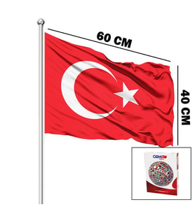 ALPAKA KUMAŞ TÜRK BAYRAK 40X60CM (5343)