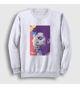 Presmono Unisex Beyaz Vintage Prince Sweatshirt 414631tt