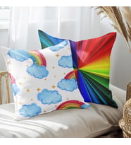 eJOYA Gökkuşağı Tasarımlı 2'li Yastık İçi Ve Kırlent Kılıfı 45cm 113546